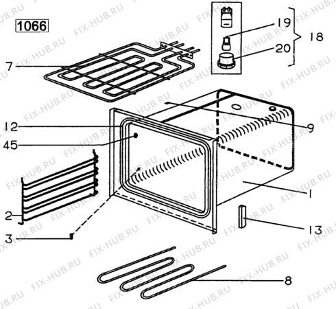 Взрыв-схема посудомоечной машины Zanussi ZL54A - Схема узла H10 Main Oven Cavity (large)